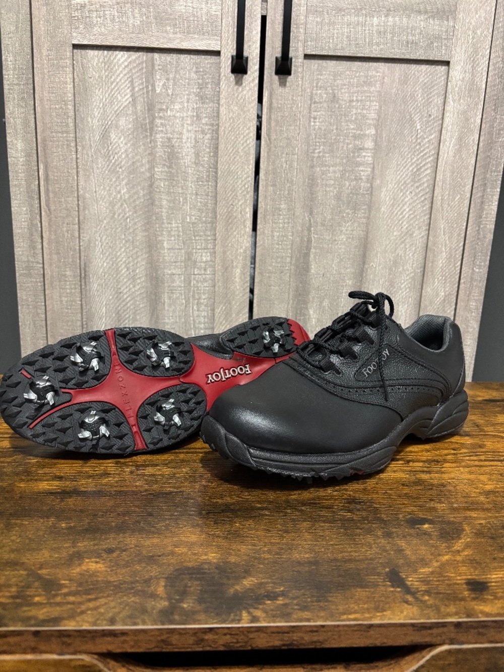 Men's FootJoy GreenJoys Golf Shoes 10 wide Black NWOT